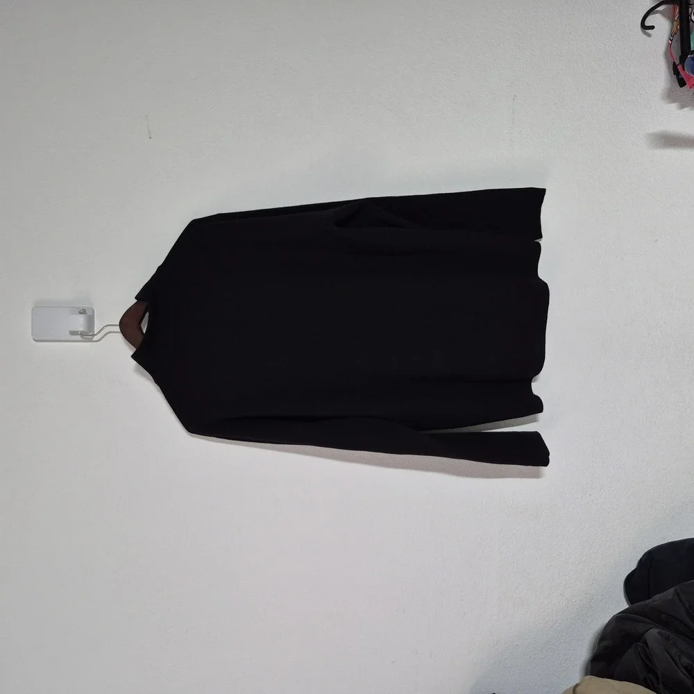 Vtg Banana Republic Sweater Mens XL Black X-Fine Merino Wool‎ 1/4 Zip  2000s